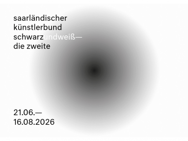 <h1>schwarzundweiß – die zweite</h1>
<h2>21.06. bis 16.08.2026</h2>
<p><img src="/wp-content/uploads/2026/06/kb_sw_titel.jpg" alt="schwarzundweiß - die zweite"/></p>
<div>
<p>Als Hommage an die sehr erfolgreiche Ausstellung „schwarzundweiß“, die 1992 in der Stadtgalerie Saarbrücken gezeigt wurde, befasst sich der Saarländische Künstlerbund erneut mit der Reduktion auf die beiden Farben Schwarz und Weiß.</p>
<p>Die Potenziale dieser Polarität werden in der nächsten Ausstellung im Laboratorium – Institut für aktuelle Kunst im Saarland von 17 Mitgliedern des Künstlerbundes in einem breiten Spektrum unterschiedlicher motivischer, stilistischer und formaler Orientierung dargestellt.</p>
<p>Neben Malerei, Grafik und Fotografie werden auch raumplastische, installative und soundbasierte Arbeiten gezeigt, die die Vielschichtigkeit der einzelnen künstlerischen Positionen dokumentieren.</p>
</div>
<div>
<p class="uk-margin-default-bottom"><strong>Mit Werken von</strong><br />Arvid Boecker, Ingo Bracke, Marion Cziba, Frauke Eckhardt, Johannes Fox, Bettina van Haaren, Mane Hellenthal, Ingeborg Knigge, Gabriele Langendorf, Volker Lehnert, Uwe Loebens, Sigrún Ólafsdóttir, Dirk Rausch, Gertrud Riethmüller, Christine Steitz-Kramer, Claudia Vogel, Eva Walker.</p>
<p class="uk-margin-xsmall-bottom uk-margin-xsmall-top"><strong>Vernissage</strong><br />
Zur Eröffnung am Sonntag den 21. Juni 2026, ab 15 Uhr sind Sie herzlich eingeladen.</p>
<p class="uk-margin-xsmall-bottom uk-margin-xsmall-top"><i>Begrüßung</i><br />
Dr. Andreas Bayer, Direktor des Instituts für aktuelle Kunst <br />
Marion Cziba, Uwe Loebens, Vorstand des Saarländischen Künstlerbundes</p>
<p class="uk-margin-xsmall-top"><i>Einführung</i><br />
Charlotte Veit, Kuratorin</p>
</div>
<h3>Links</h3>
<ul>
<li>
<p>
<a href="https://institut-aktuelle-kunst.de/kunstvermittlung/saarlaendischer-kuenstlerbund-schwarzundweiss---die-zweite">www.institut-aktuelle-kunst.de</a>
</p>
</li>
<li>
<p>
<a href="https://saarlaendischer-kuenstlerbund.de/">saarlaendischer-kuenstlerbund.de</a>
</p>
</li>
</ul>
<div>
<p><strong>Dauer der Ausstellung</strong><br />21. Juni bis 16. August 2026</p>
<p><strong>Öffnungszeiten</strong><br />Di.-Fr. von 10 bis 17 Uhr<br />So. von 14 bis 18 Uhr</p>
</div>
<div>
<p><strong>Der Eintritt ist frei.</strong></p>
<p><strong>Öffentliche Führungen</strong><br />
Sonntag, 5. Juli, 16 Uhr<br />
Sonntag, 19. Juli, 16 Uhr<br />
Sonntag, 2. August, 16 Uhr<br />
Sonntag, 16. August, 16 Uhr<br />
und nach Vereinbarung</p>
<p><strong>Führungen für Gruppen und Schulklassen auf Anfrage</strong></p>
</div>
<h3>Vorträge</h3>
<div>
<p><strong>Mittwoch, 22. Juli, 19 Uhr</strong><br />
Dr. Sabine Graf<br />
Saarländischer Künstlerbund. Eine Geschichte vom Neu- und Wiedergründen, vom Auflösen, Aus- und Anschließen und Vereinigen seit 1922 oder: Nur der Wechsel hat Bestand. Eine Präsentation erster Forschungsergebnisse zur Geschichte des Saarländischen Künstlerbundes.</p>
<p>
<strong>Mittwoch, 5. August, 19 Uhr</strong><br />Laboratoriumsgespräch #03/2026<br />
Andreas Bayer im Gespräch mit Mitgliedern des Saarländischen Künstlerbundes</p>
</div>
<h3>Adresse</h3>
<div>
<p>Institut für aktuelle Kunst im Saarland <br />
an der Hochschule der Bildenden Künste Saar <br />
mit Forschungszentrum für Künstlernachlässe<br />
Choisyring 10<br />
66740 Saarlouis</p>
</div>
<p>
<a href="https://maps.app.goo.gl/fr3FKZHcCGAj93Ua7">Route mit Google Maps planen</a>
</p>
<h2>Weitere Beiträge</h2>
<div>
</div>